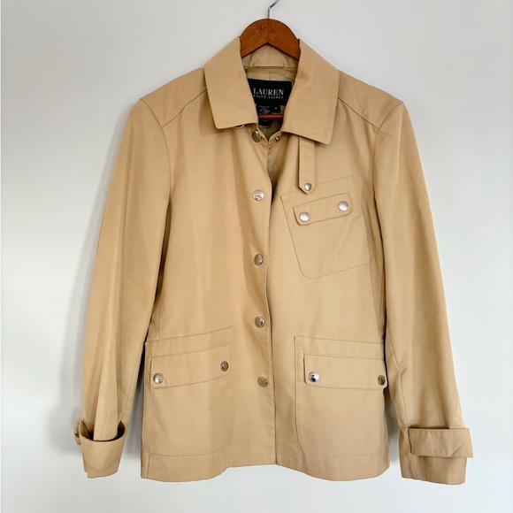 Vintage Ralph Lauren Beige Snap Button Jacket Medium - Picture 3 of 11